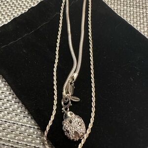 Sterling silver bracelet and anklet with ladybug charm.